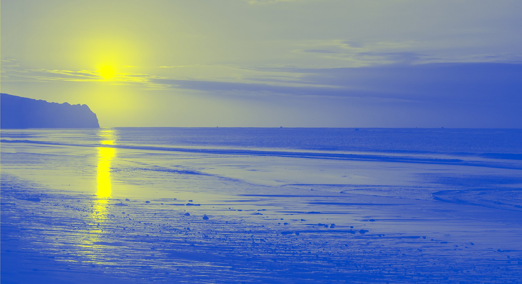 Sunset sea sand beach landscape. Sunset beach horizon. Sea sand sunset beach horizon panorama. Sunse...