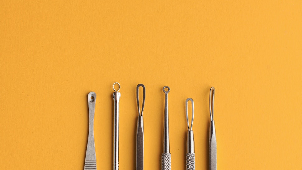 Cosmetic tools for manual cleaning of the face of problem skin place for text. The concept of cosmetology, skin care.