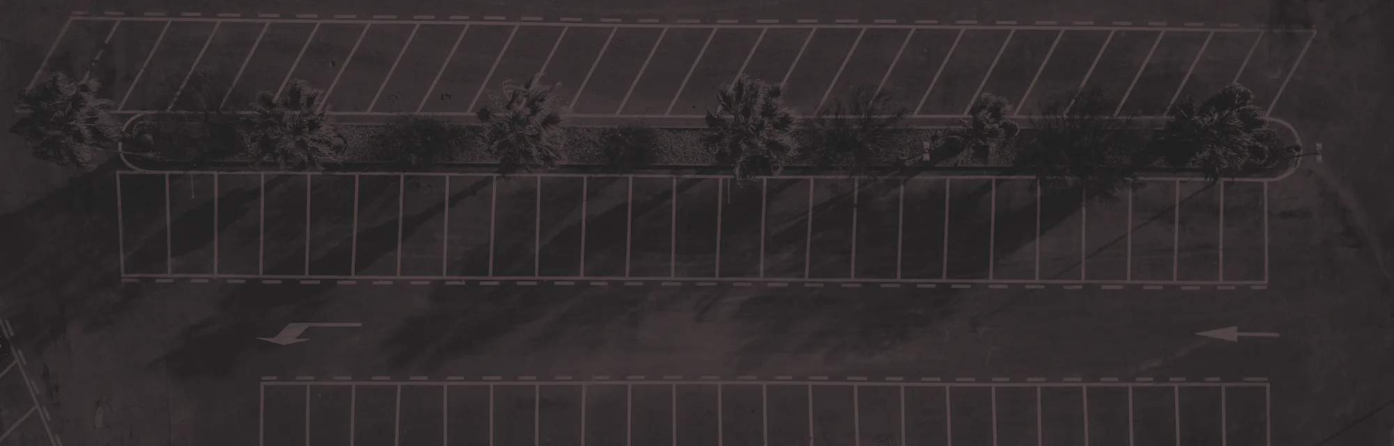 Aerial view of empty parking lots in Italy. Drone photography.