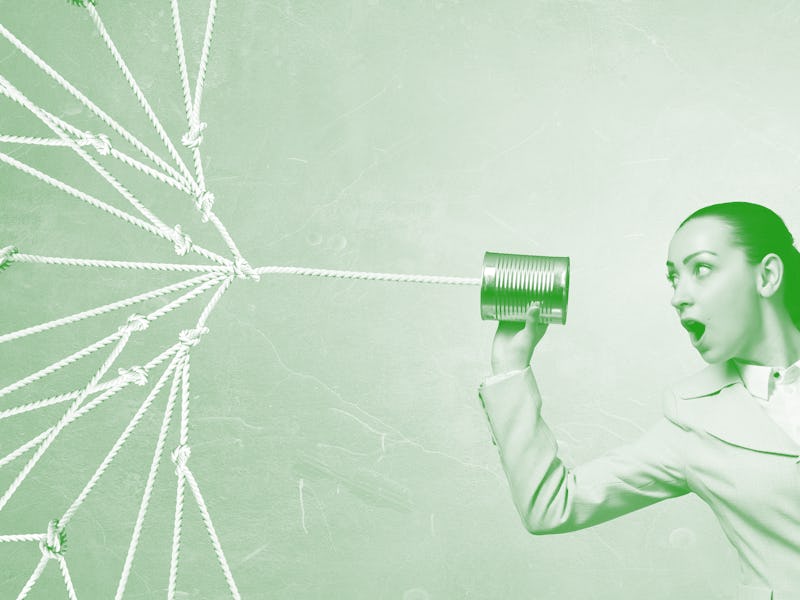 Woman using deaf phone