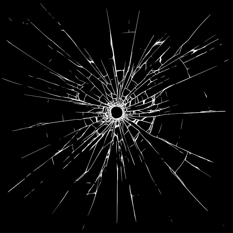 Bullet hole in glass