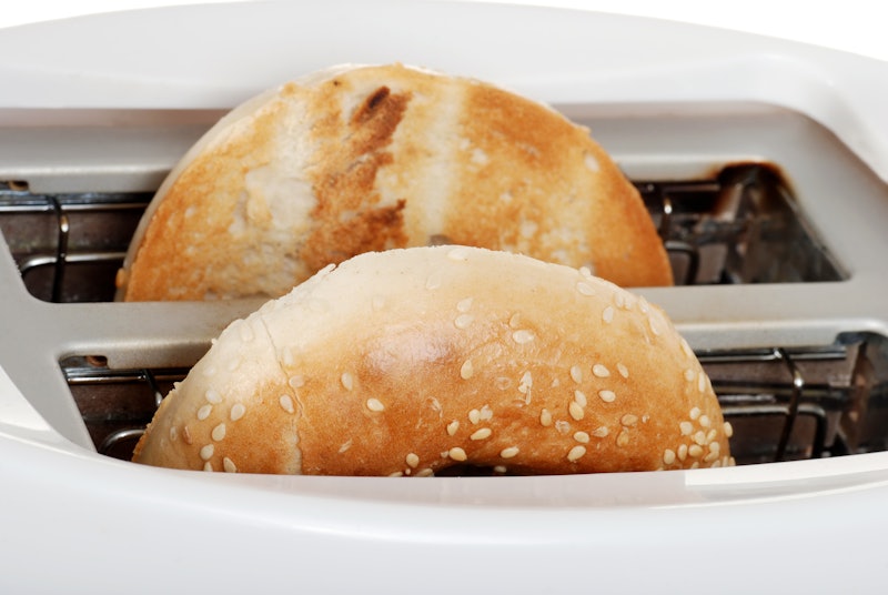 closeup toasted bagel