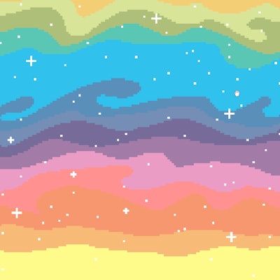 pixel art sky with stars sunset for games