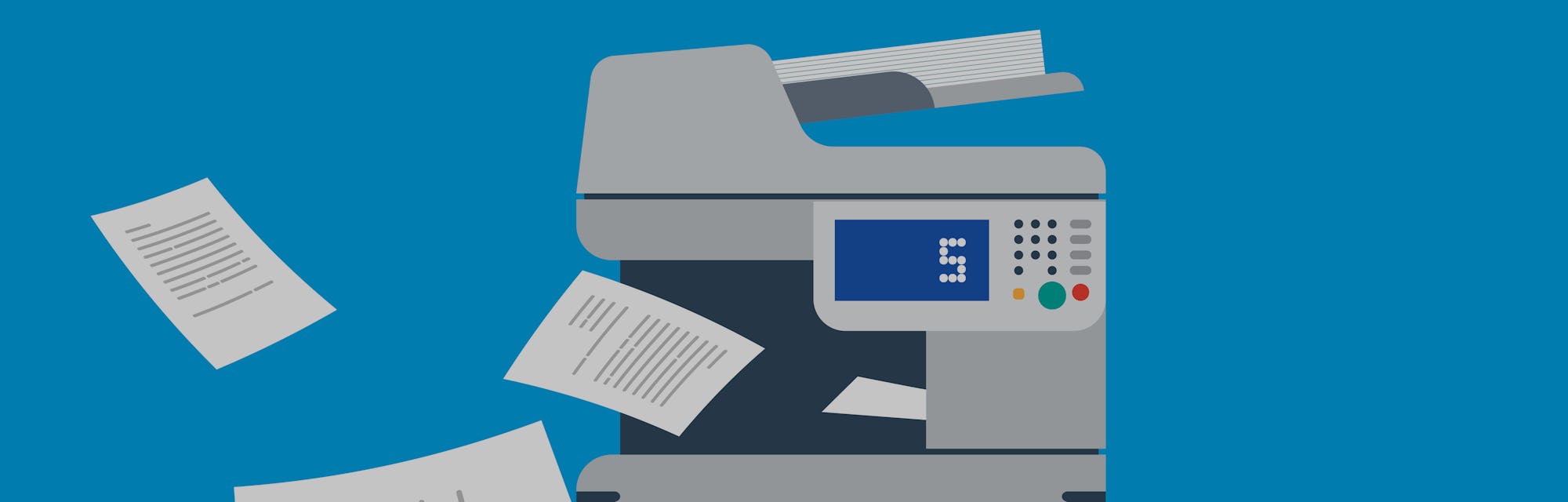 Office Multi-function Printer  scanner.  Isolated Flat Vector Illustration