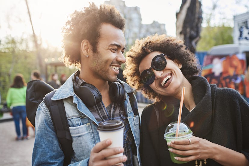 It could be a sign of flirting if someone is relaxed and self-deprecating when you are around. 