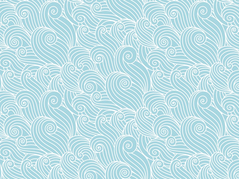 Abstract ocean waves background. Organic shapes wavy wallpaper. Vector seamless nautical sea tides p...