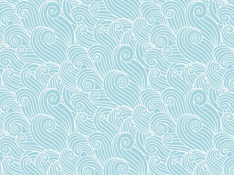 Abstract ocean waves background. Organic shapes wavy wallpaper. Vector seamless nautical sea tides p...