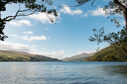Edge of lake Loch Tay in Kenmore, which is a small village in Perthshire, in the Highlands of Scotla...