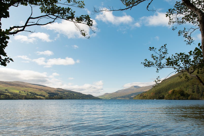 Edge of lake Loch Tay in Kenmore, which is a small village in Perthshire, in the Highlands of Scotla...
