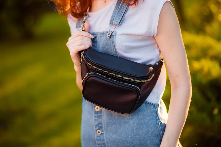 black waist bag close-up