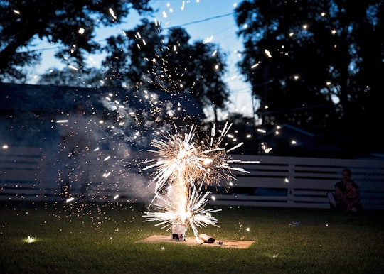 Fourth of July Fireworks at a backyard picnic on Independence Day!