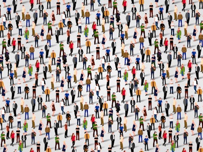 Large group of people. Crowd seamless background. Vector illustration