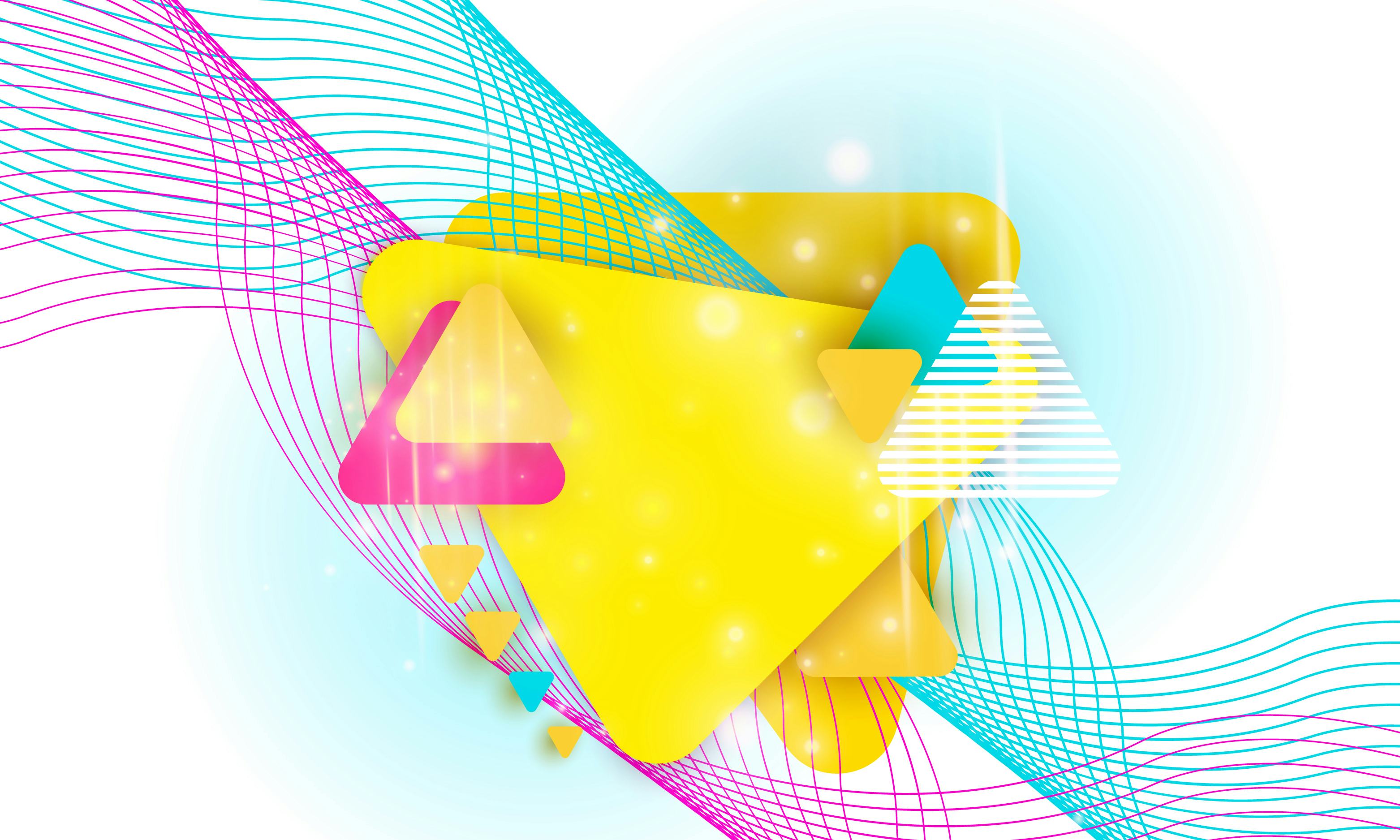 Bright Textured Background with multicolored triangles modern dynamic geometric background poster fo...