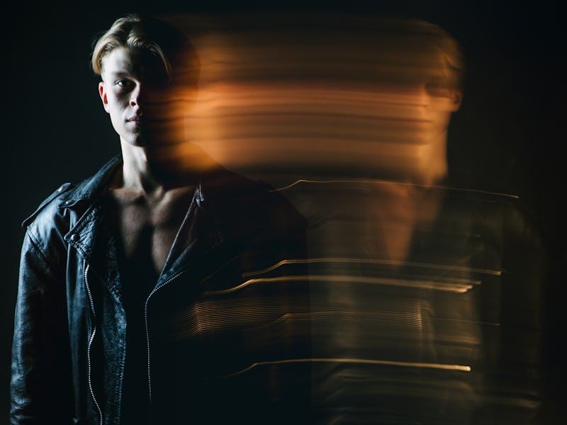 Double portrait. long exposure. soul, thoughts, tension, anxiety and romance, deep psychological emo...