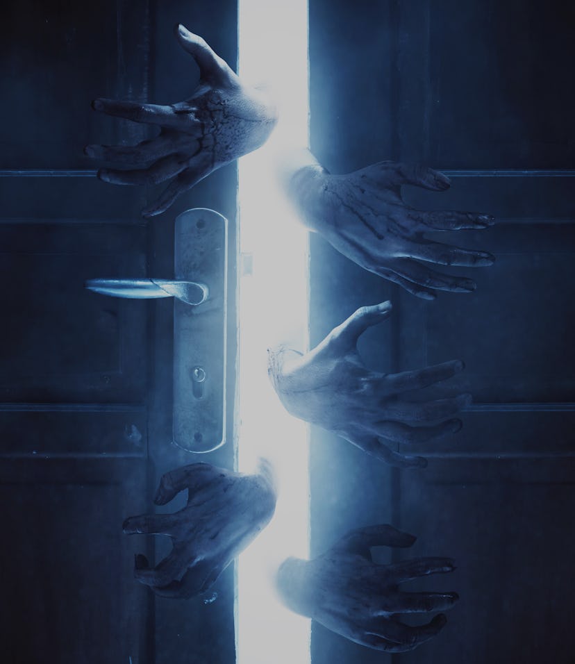 Bloody zombie hands, halloween theme