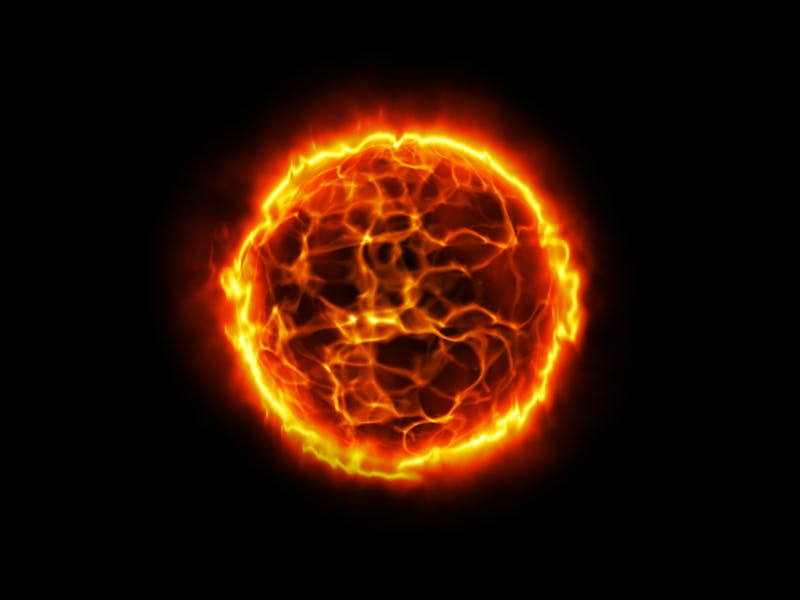 Solar energy abstract background. Fire ball. Sun illustration.