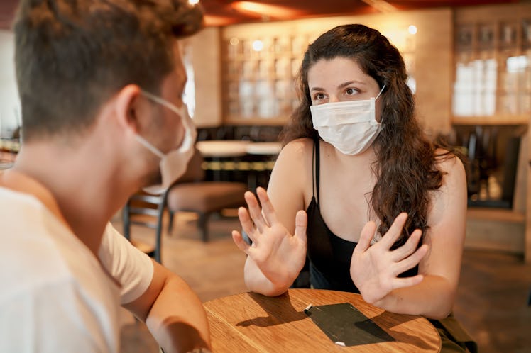 Wearing a mask on a date? The key to feeling confident is to maintain your sense of humor about the ...