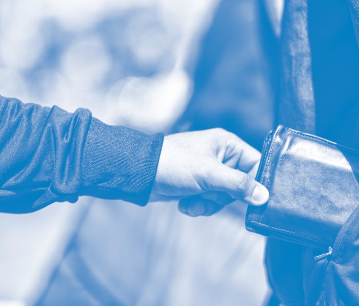 Theft of a wallet from a pocket behind