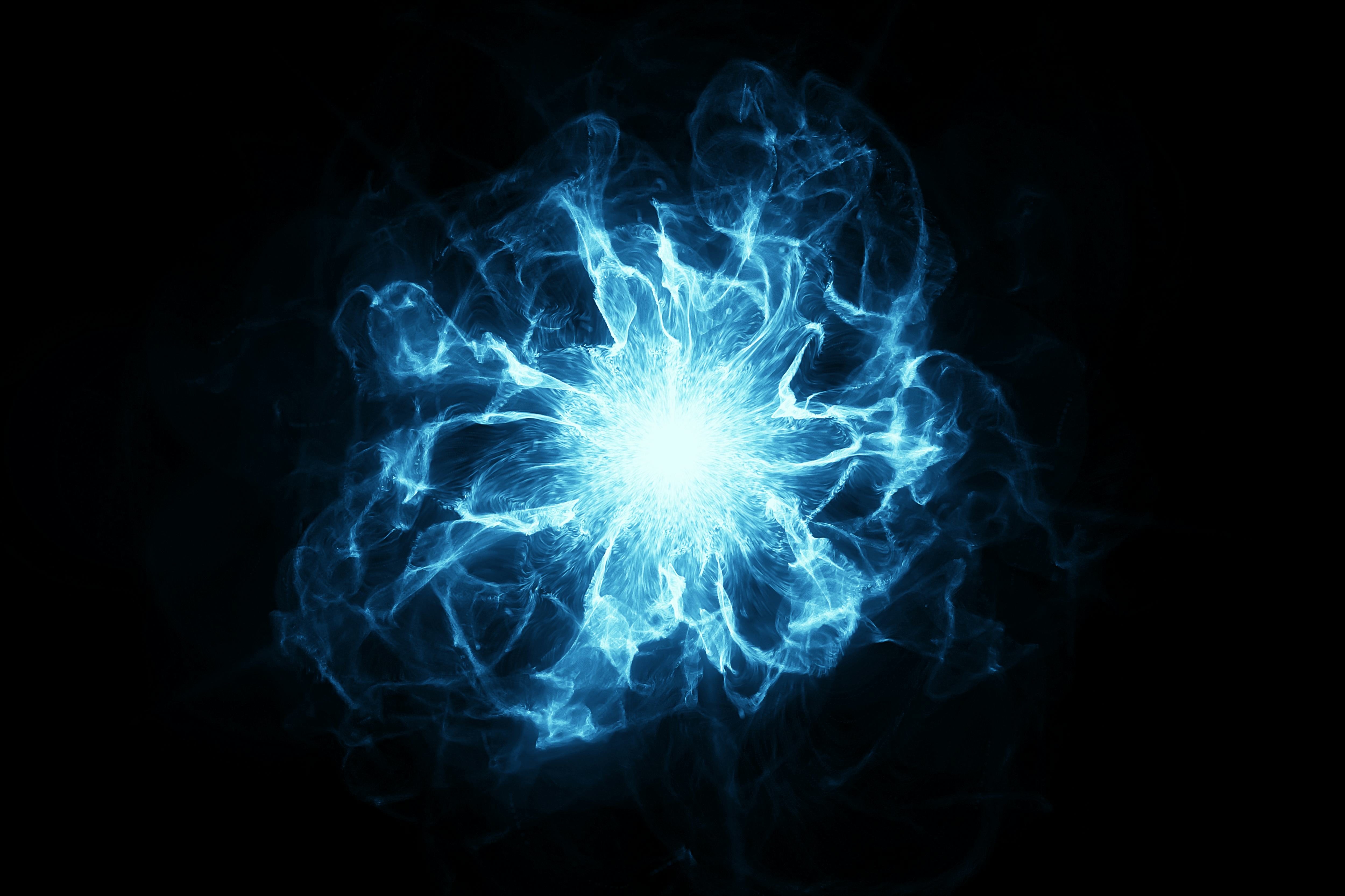 3d rendering. Abstract energy ball with fire. Look like a flower.