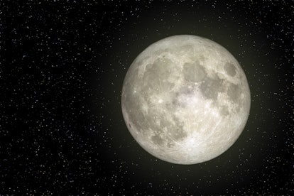 Full Moon view from space in night sky. (Elements of this image furnished by NASA.)