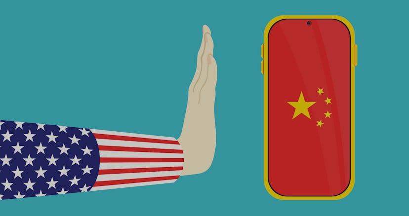 america banned china smartphone background