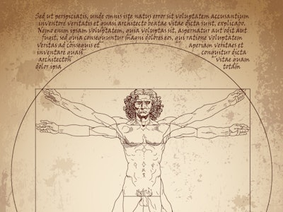 Da Vinci's Vitruvian Man. Leonardo da Vinci drawing. Da Vinci sketches.