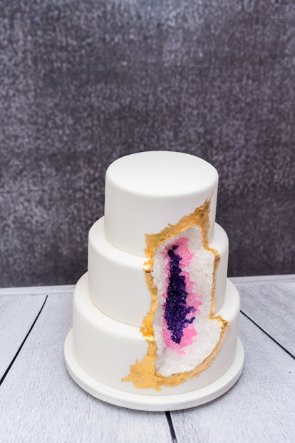 Homemade geode Wedding cake