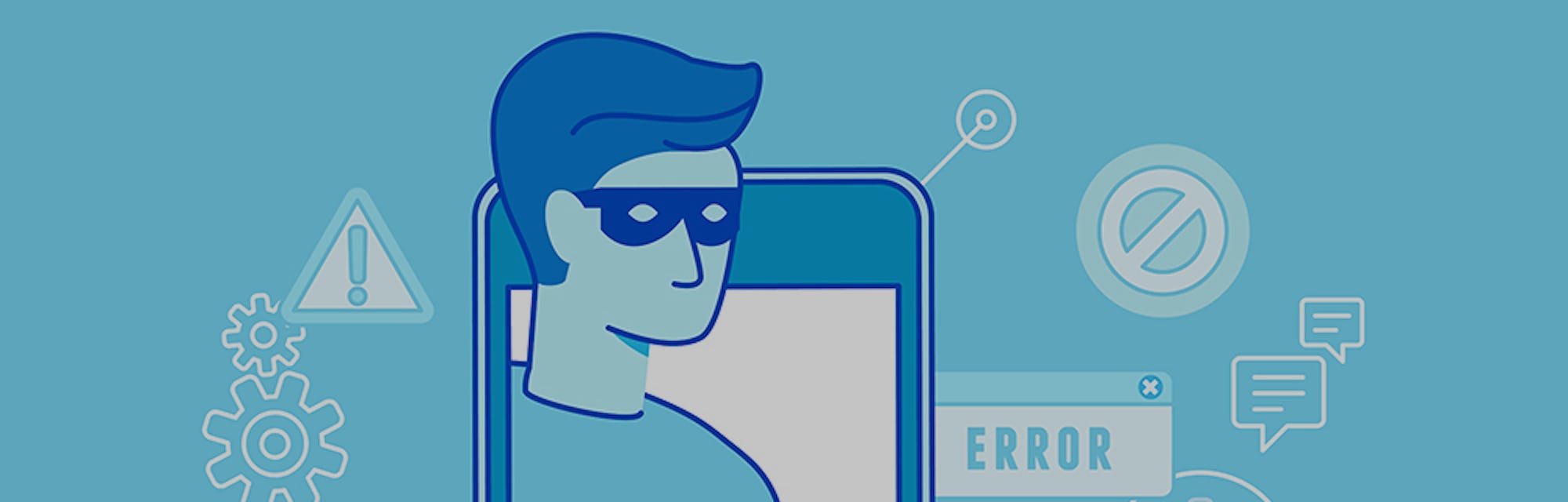 Vector illustration in modern flat linear style. A hacker can be seen stealing credit card data. The...