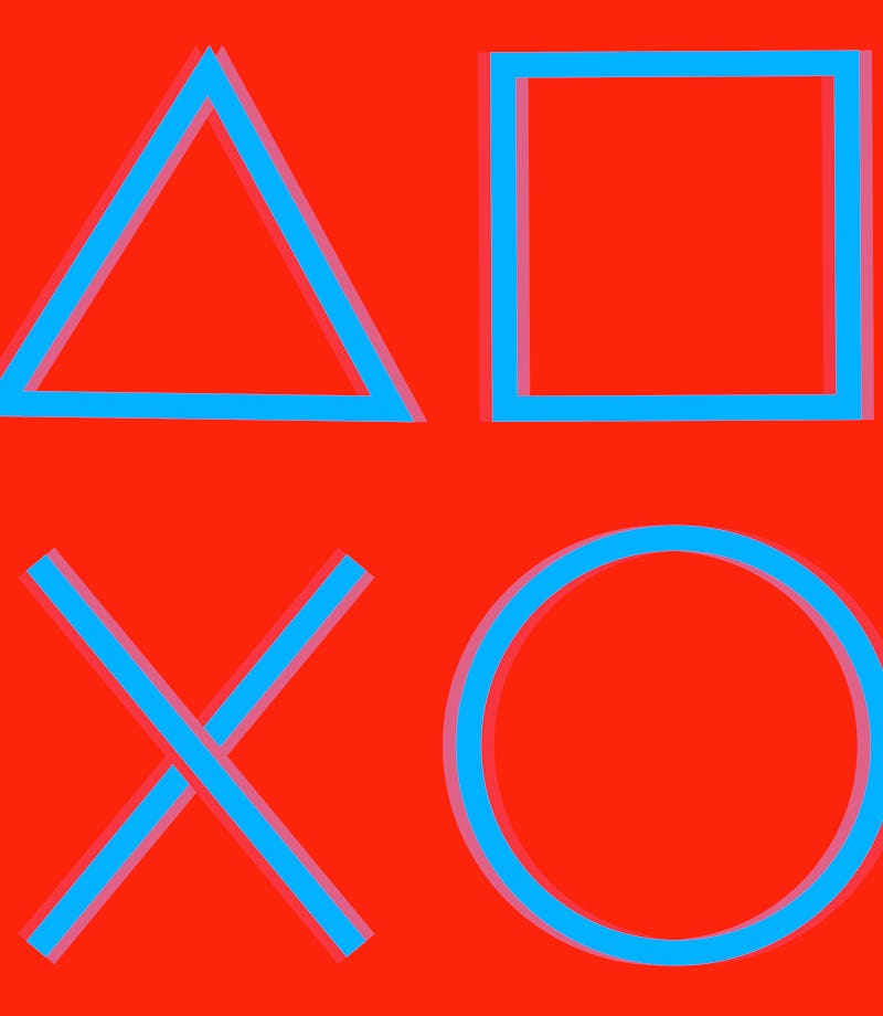playstation glitch cross triangle square circle design game symbols icons playstation 5