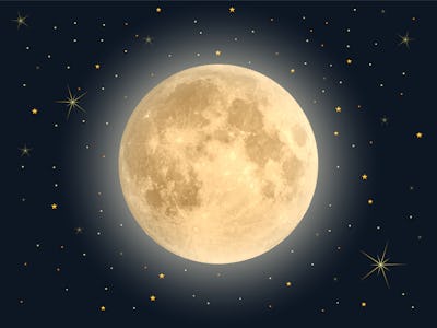 Full moon with star , Vector