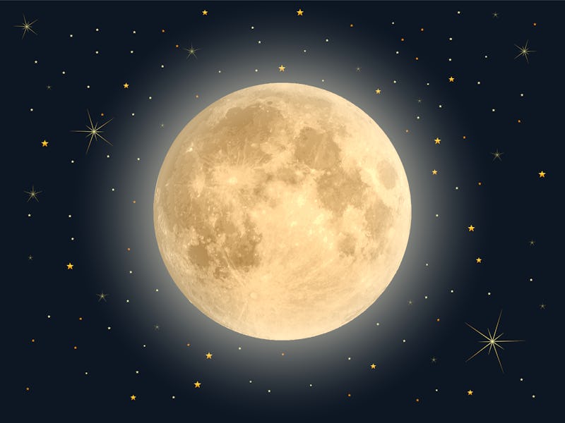 Full moon with star , Vector