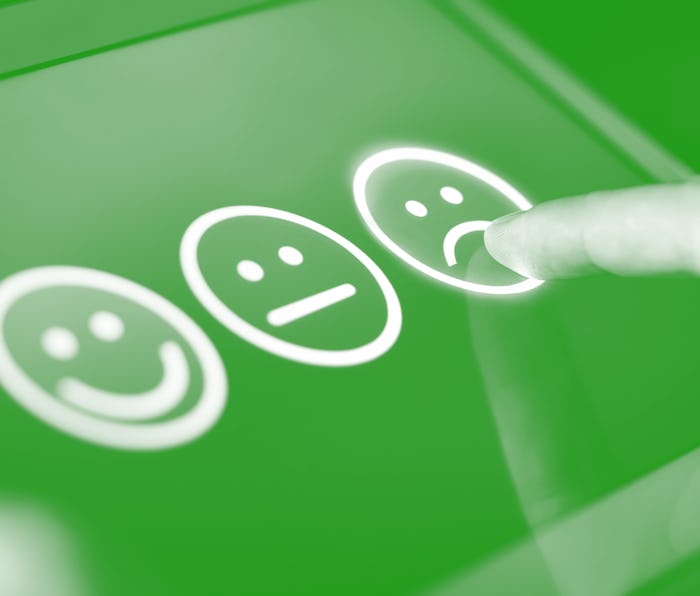 Unhappy and disappointed customer giving low rating and negative feedback in survey, poll or questio...