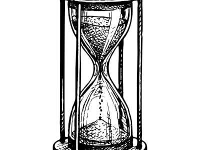 Vintage hourglass. Antique timer. Ink sketch isolated on white background. Hand drawn vector illustr...