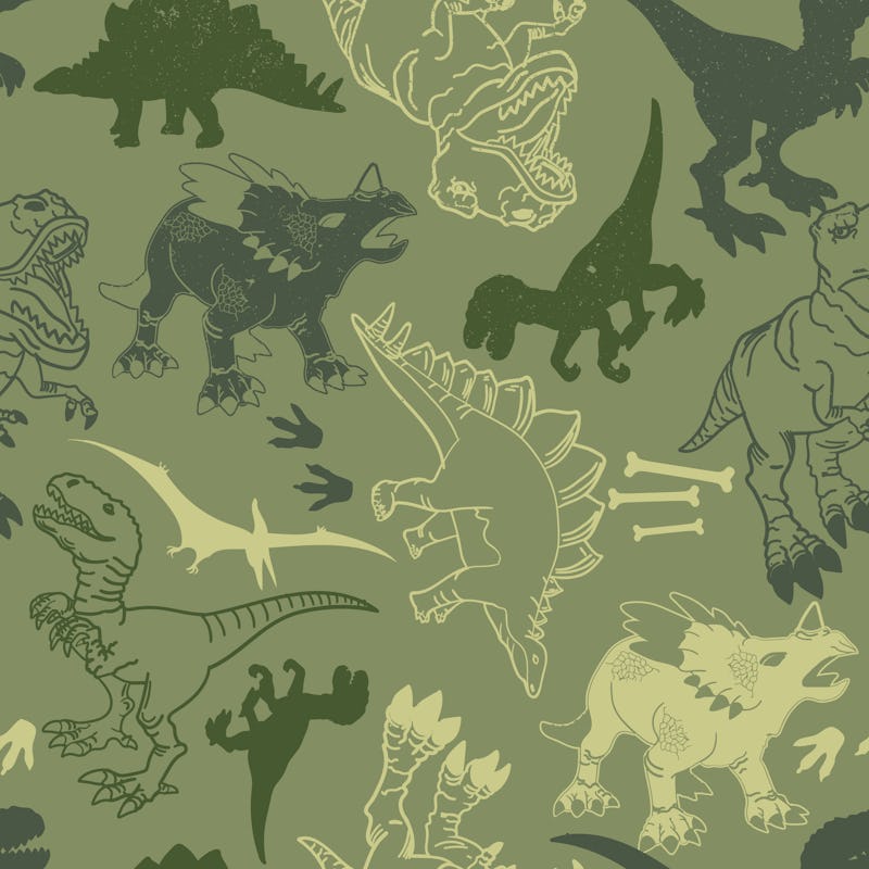 Seamless  camouflage Dino pattern,   grunge design for boys and girls