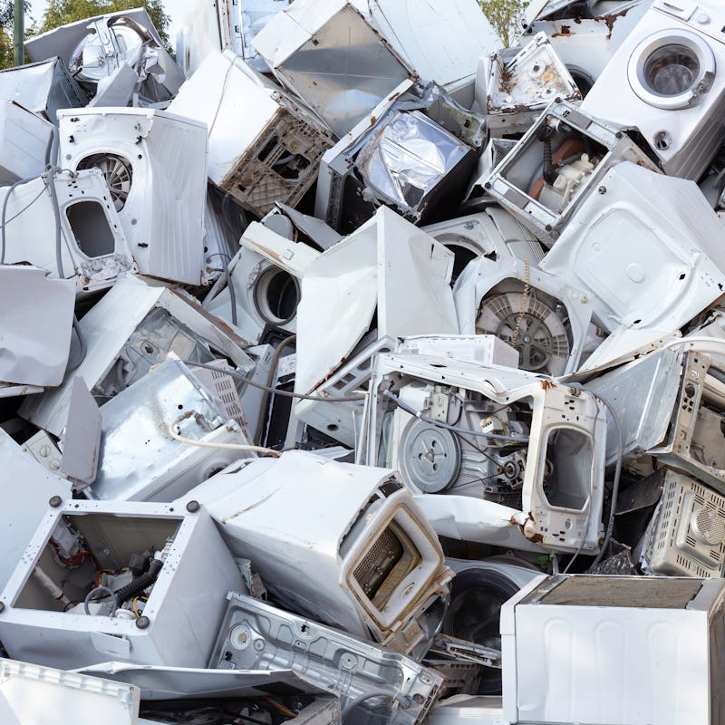Household appliances ready to be recycled 
