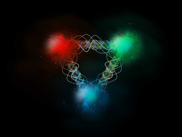 The 3 valance Quarks that form a Proton inside nucleus. These quarks have color charge. For a partic...