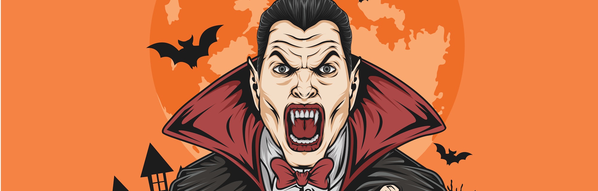 Dracula Scream Vector Design Illustration