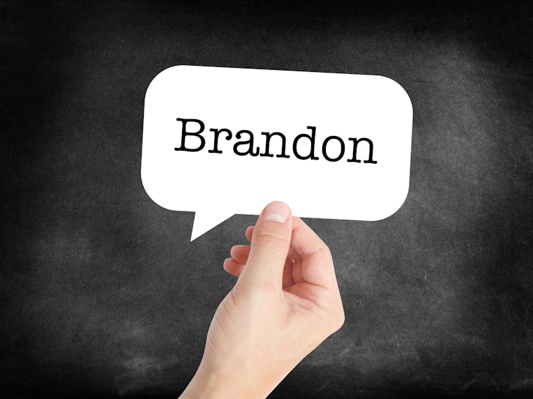 Brandon written in a speechbubble