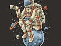 coffee astronaut illustration design, the design can be used for print and digital needs