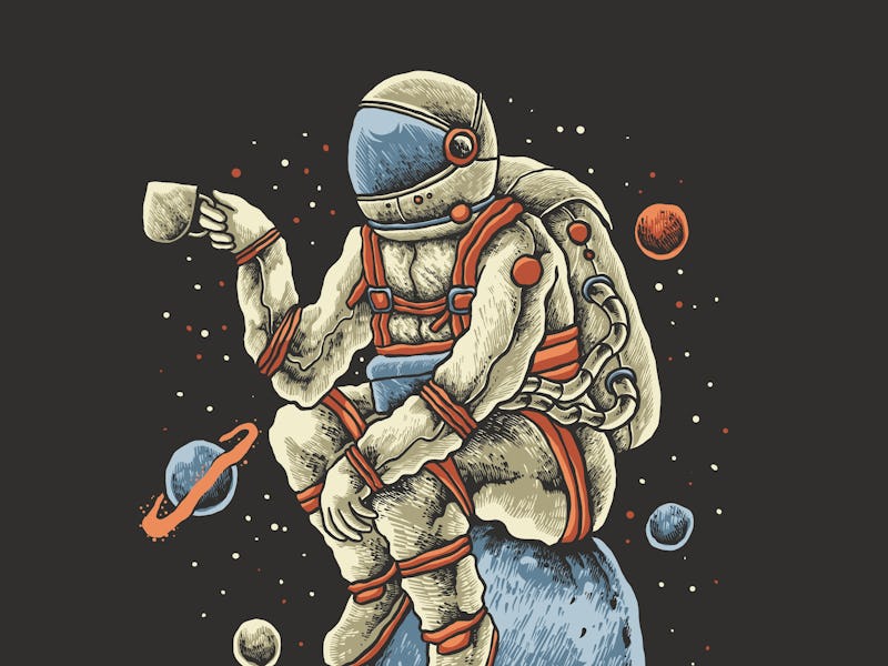 coffee astronaut illustration design, the design can be used for print and digital needs