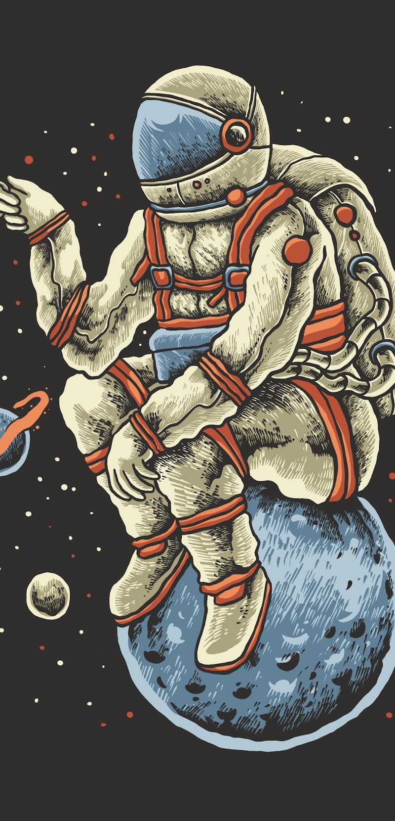 coffee astronaut illustration design, the design can be used for print and digital needs
