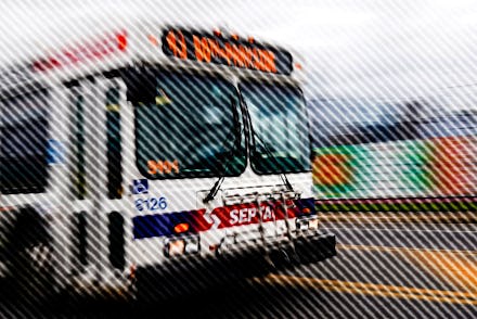 Southeastern Pennsylvania Transportation Authority (SEPTA) bus is driven in Philadelphia