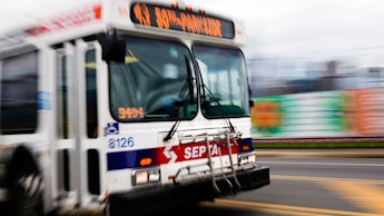 Southeastern Pennsylvania Transportation Authority (SEPTA) bus is driven in Philadelphia
