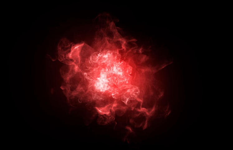 magic particles in red color with a dark background perfect for use with high quality overlay specia...