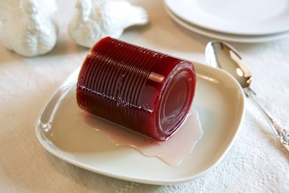 Cranberry sauce, jellied, from a can