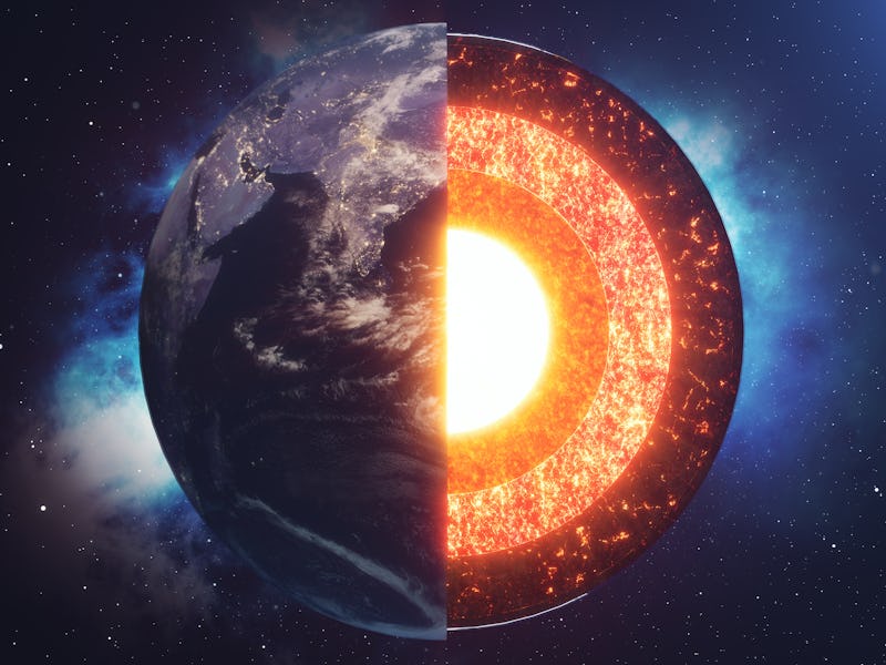 Structure core Earth. Structure layers of the earth. The structure of the earth's crust. Earth cross...