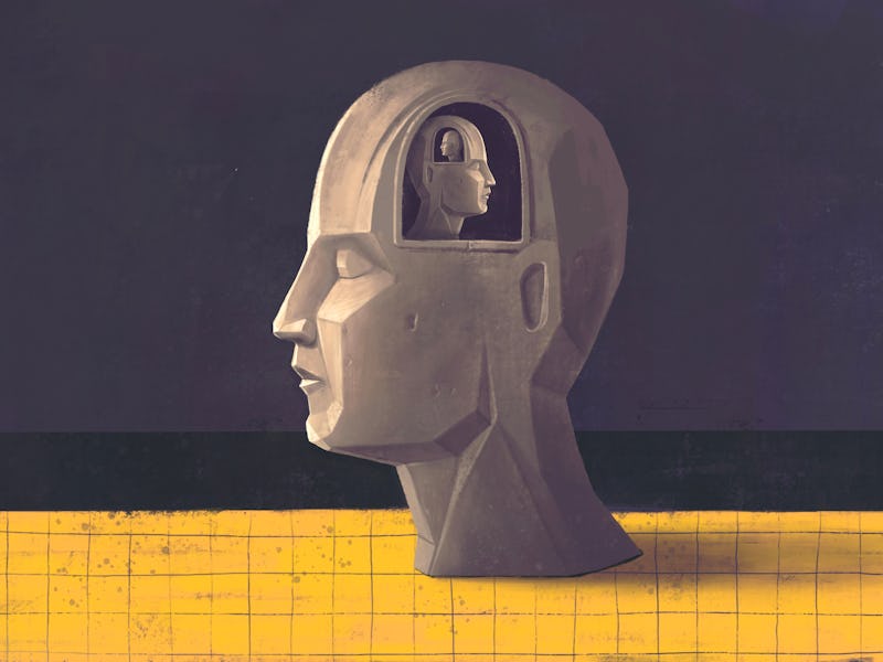 Concept art of brain thinking psychology success and mind , Surreal painting, conceptual 3d illustra...