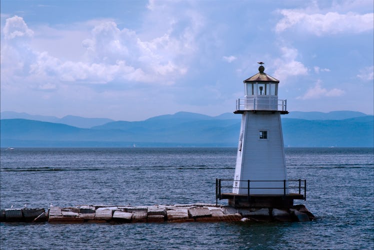 Burlington Breakwater North Lighthouse, in Burlington harbor, in Vermont, would make a great snow pr...