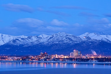 Travel to Anchorage in Alaska for a great winter proposal location.