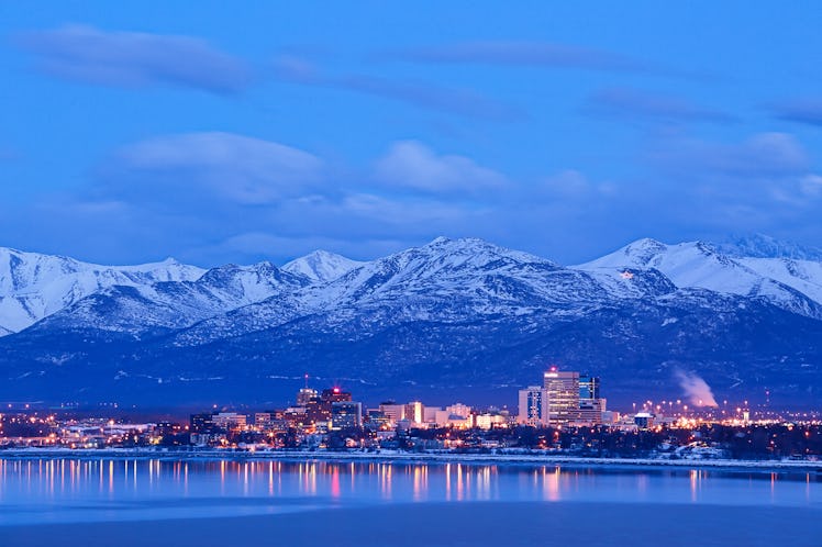 Travel to Anchorage in Alaska for a great winter proposal location.